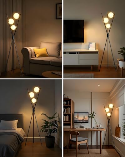 3 Globe Dimmable Tripod Floor Lamp