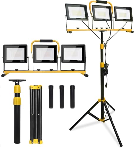 21000 Lumen LED Work Light with Stand for Job Site Garage