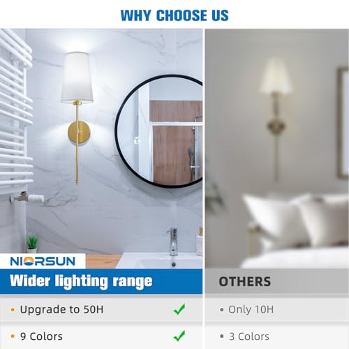 Gold Battery Operated Wall Sconce Set of 2 (2 Count)