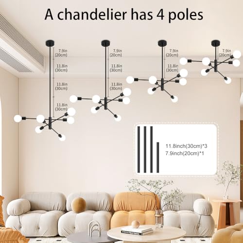Chandeliers for Dining Room Black 6