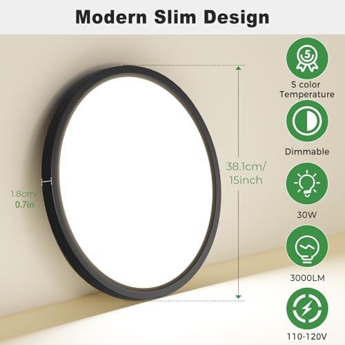 2Pack 15" LED Flush Mount Ceiling Lights (2 Count)