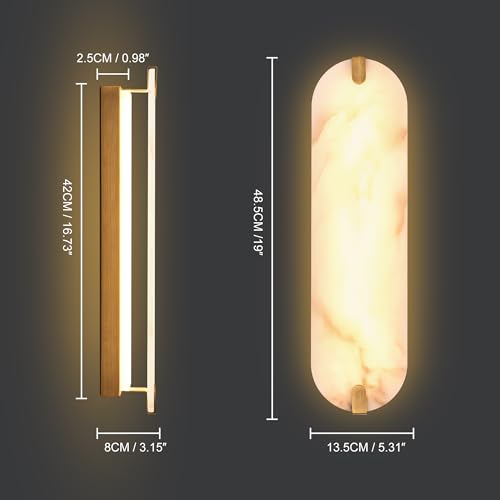 19in Alabaster Wall Sconces