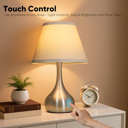 Touch Table Lamp for Bedroom Set of 2 (2 Count)