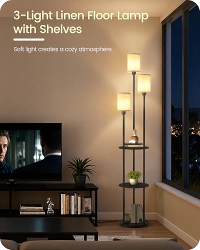 Floor Lamp with Shelves