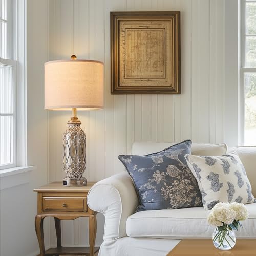 Farmhouse Lamps for Living Room Set of 2 (2 Count)
