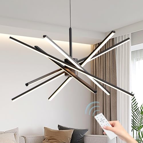 Black 33 inches Modern Sputnik Chandelier 90W LED Chandeliers