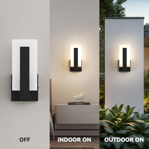 2 Pack Modern LED Wall Sconces (9.72inch 3000K Brightness Adjustable)