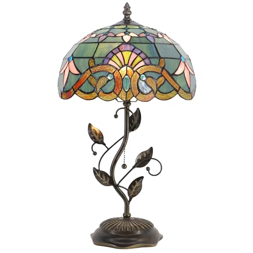 Tiffany Lamp Stained Glass Table Bedside Reading Light W12H19 inch