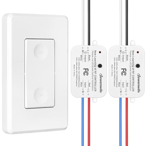 Wireless Light Switch and Receiver Kit Remote Control Wall Switch