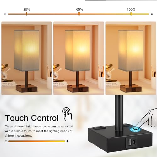 Grey Touch Table Lamp for Bedroom