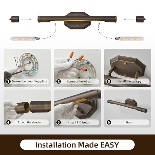 Bronze Vintage Picture Light Hardwired