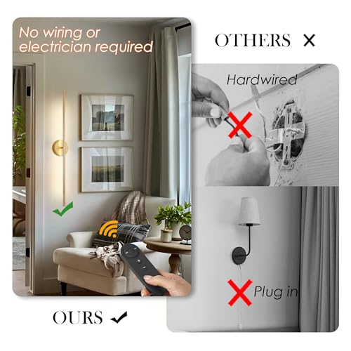 Battery Operated Wall Sconces Set of Two Wireless Wall Lights (2 Count)