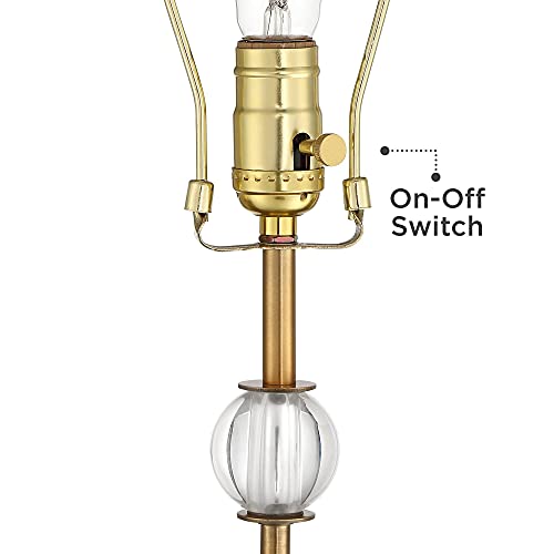Halston 32 1 2" Large Buffet Table Lamp Brass USB Dimmer Modern Cord