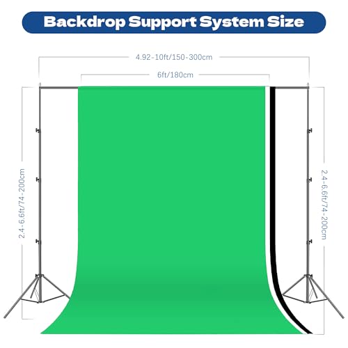 Photography Softboxes Kit with 6.6x10ft Backdrop Stands