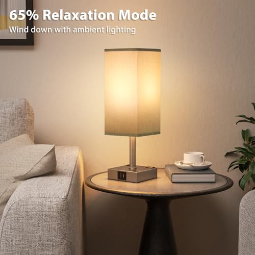 Grey Touch Lamps Set of 2 for Bedroom (2 Count)