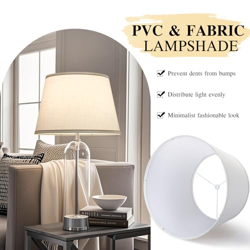 Large White Lamp Shades Set of 2 (2 Count)