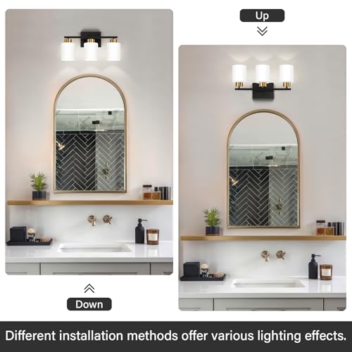 Black and Gold Bathroom Light Fixtures Vanity Lights Over Mirror