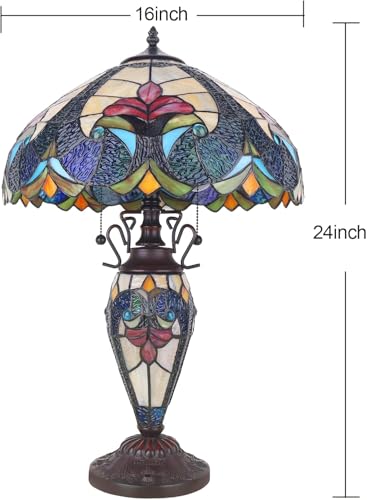 24" Tiffany Style Stained Glass Table Lamp