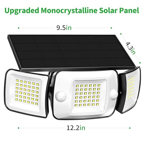 Solar Flood Lights Outdoor Waterproof 1200LM Dual Motion Sensor (2 Count)