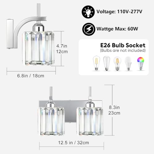Chrome Vanity Light (Chrome / 2-Light)