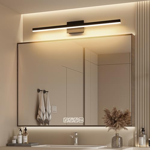 Bathroom Vanity Light Black Dimmable 5CCT Bathroom Lighting FIixtures Over Mirror 39.37 Inch Modern Vanity Light bar Led Bath Light ETL Certificated