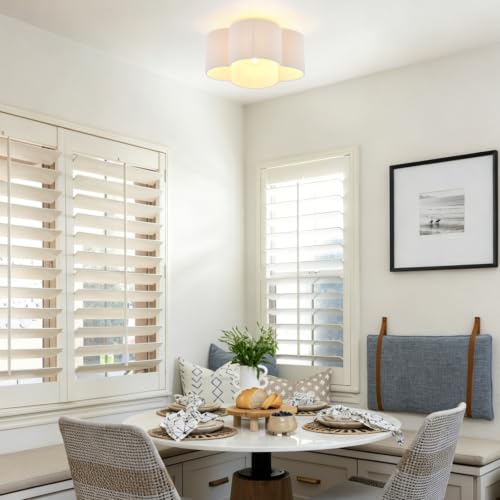 Boho Rattan Semi Flush Mount Ceiling Light Fixture