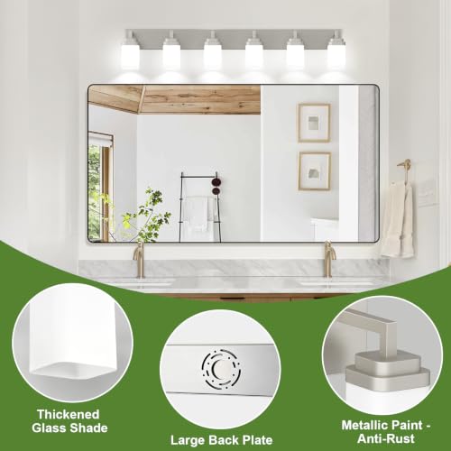 Brushed Nickel Bathroom Light Fixtures (Nickel / 6-Light)