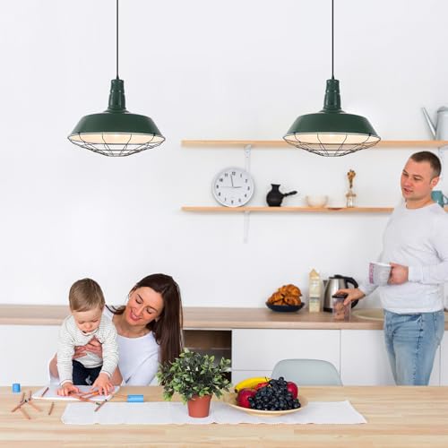 Green Farmhouse Pendant Lights Kitchen Island 1 Pack