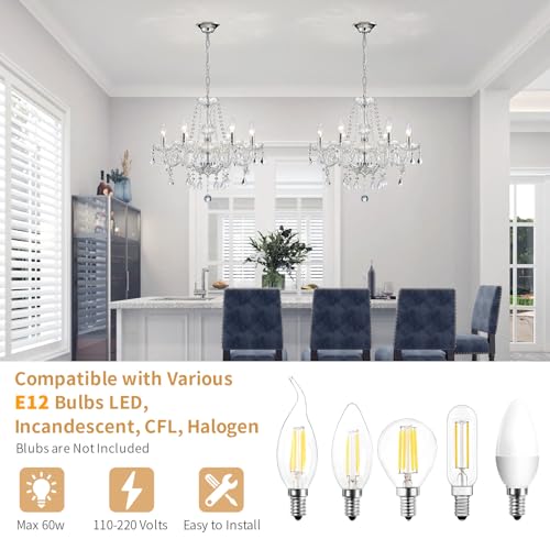 Crystal Chandelier Light Fixture (6 Count)