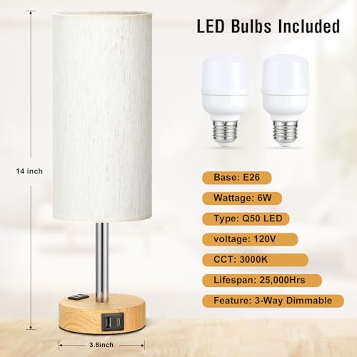 Bedside Table Lamp Set of 2 (2 Count)