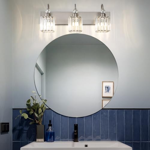 Brushed Nickel Vanity Light for Bathroom Crystal 3