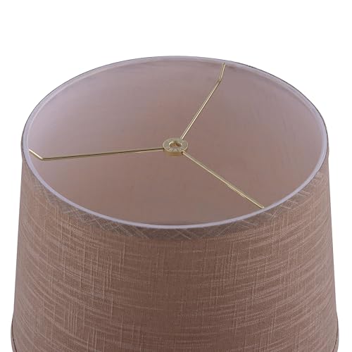 32140 Transitional Hardback Empire Shaped Spider Construction Lamp Shade in Beige Linen Fabric