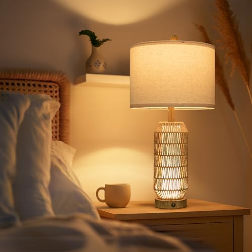 25" Table Lamps Set of 2 with Night Light (2 Count)