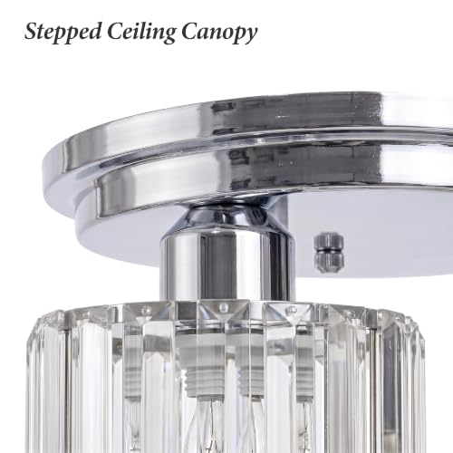 13" Crystal Semi Flush Mount Ceiling Light