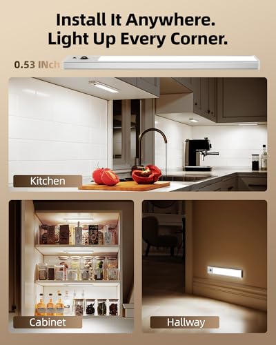 3 Pack 10inch Under Cabinet Lighting with Remote (3 Count)