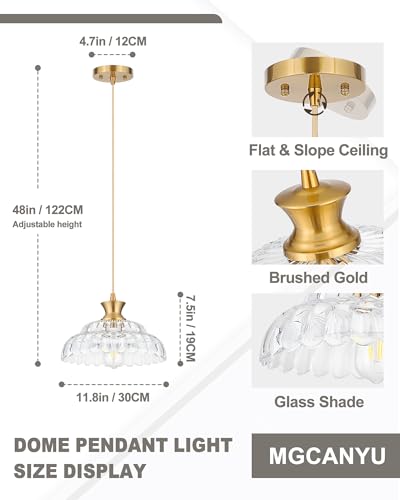 2Pack Glass Pendant Lights Kitchen Island (2 Count)
