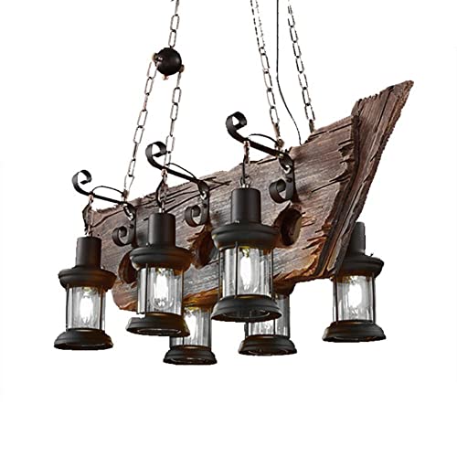 Industrial Wooden Pendant Light