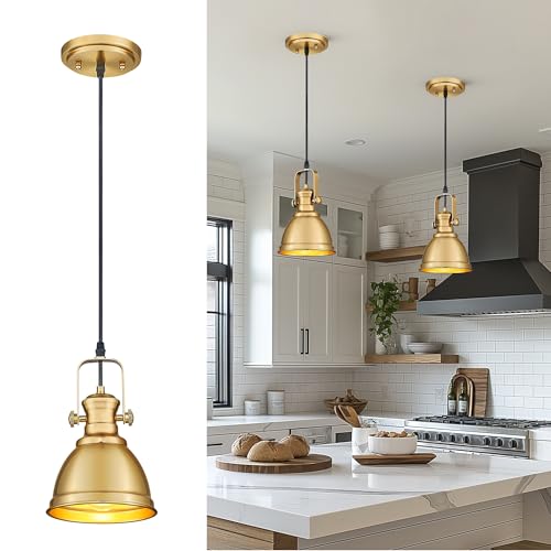 Brushed Gold Pendant Light for Kitchen Island