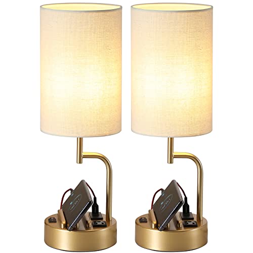 Table Lamp with 3 USB Charging Ports (2 Count)