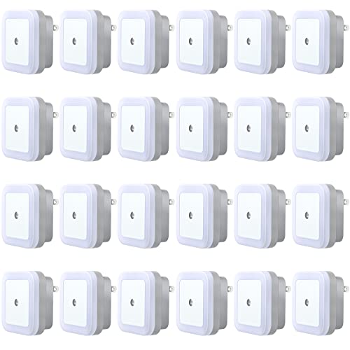 24 Packs LED Night Lights Plug into Wall with Smart Dark Sensor Automatic Hallway Plug in Lights for Bedroom (24 Count)