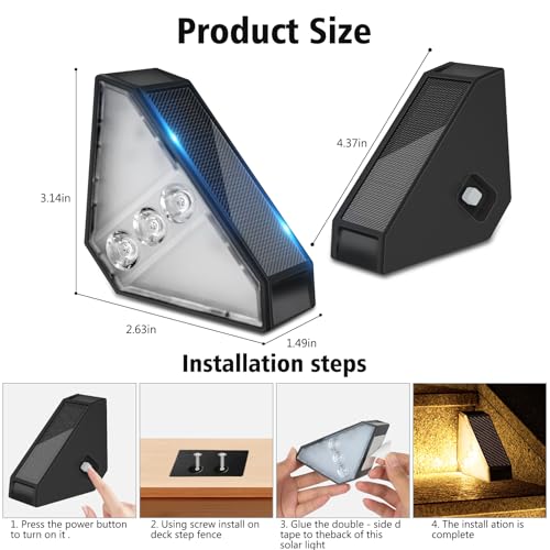 6 Pack Solar Step Lights 100 Lumen Ultra Bright (6 Count)