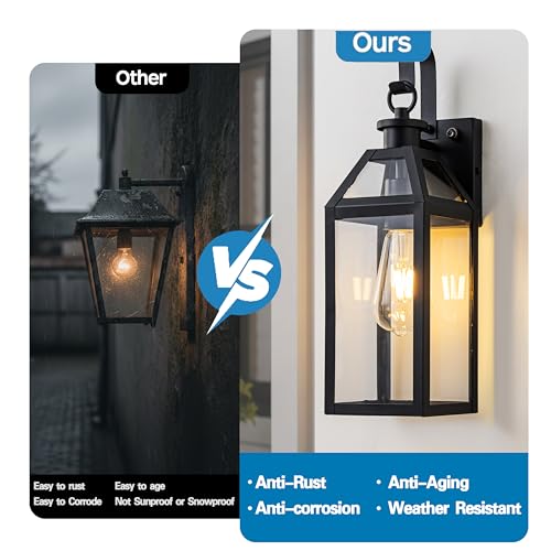 16" Large Dusk to Dawn Outdoor Wall Light (2 Count)