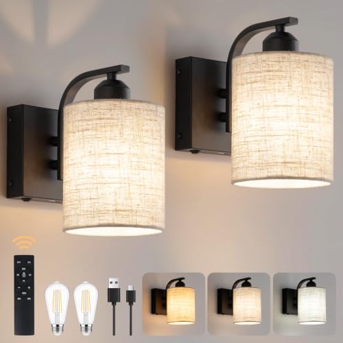 8 Inch Battery Operated Wall Sconces Set of 2 (2 Count)