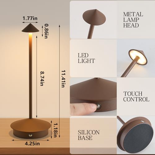 2 Pack LED Rechargeable Cordless Table Lamps