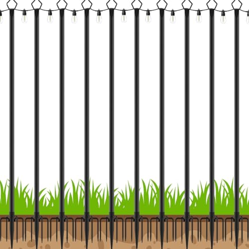 10Ft String Light Poles 2 Pack