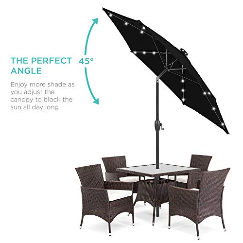 7.5ft Solar Umbrella LED Lighted Patio Umbrella