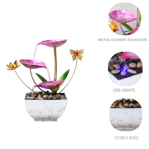11‘’ H Pink Tabletop Water Fountain