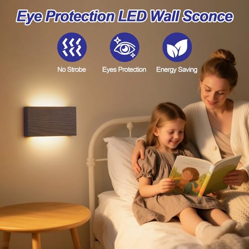 Wood Wall Sconce Indoor Wall Lights Hardwired 2 Pack Up and Down