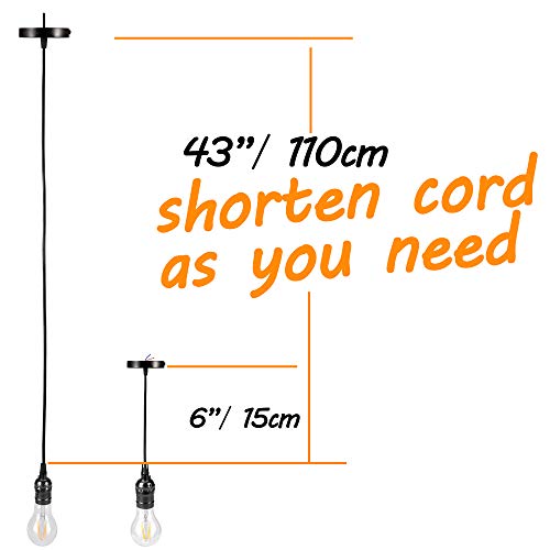 6 Packs 3.6 FT Pendant Light Kit for Edison Bulb