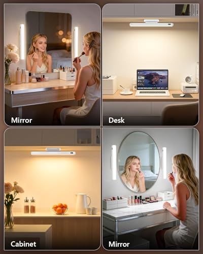 3W Rechargeable Vanity Lights for Mirror with Remote Control (2 Count)